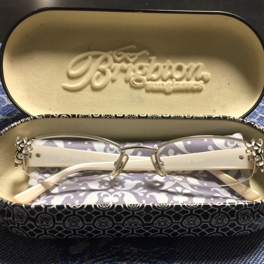Brighton reading glasses white w/ filigree